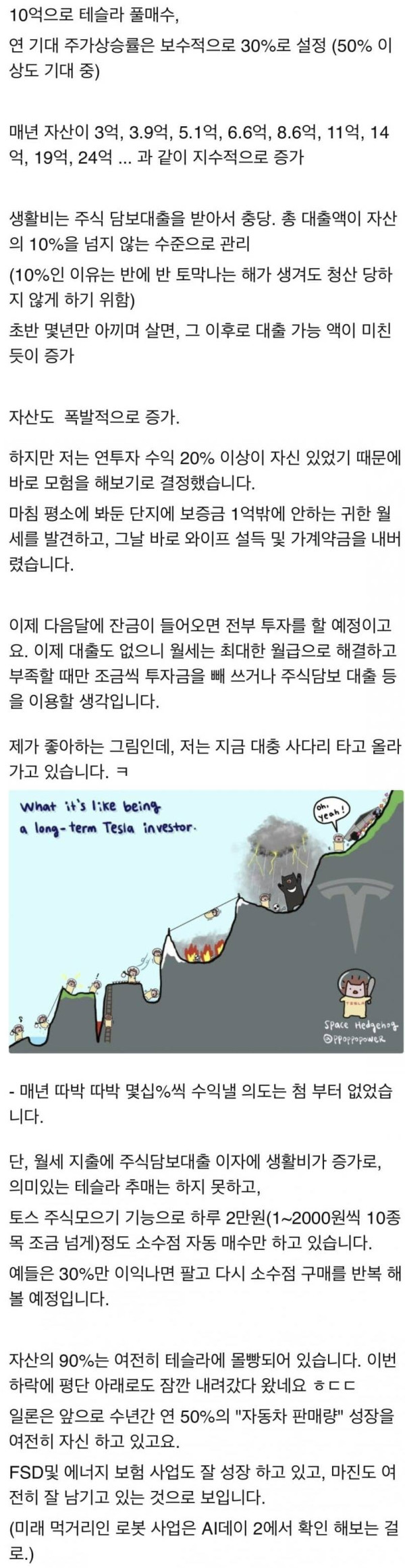 몇달 전 집 팔아서 테슬라 몰빵 하신 분