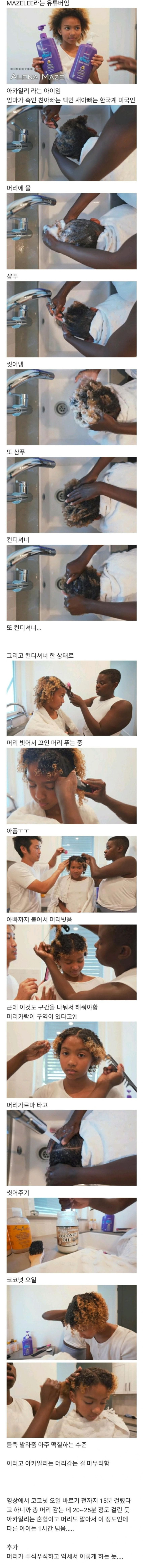 흑인들의 머리 감기 고충